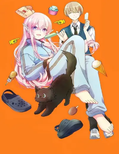 Portada del manga La relajada vida en un apartamento de Hana-san, la chica que parece una elfa. en español