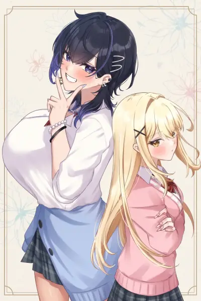 Portada del manga Una gyaru grande y una gyaru pequeña están instaladas en mi nuevo hogar después de que me rompieran el corazón en español